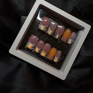 Gradient and Zebra Print Press-On Nails